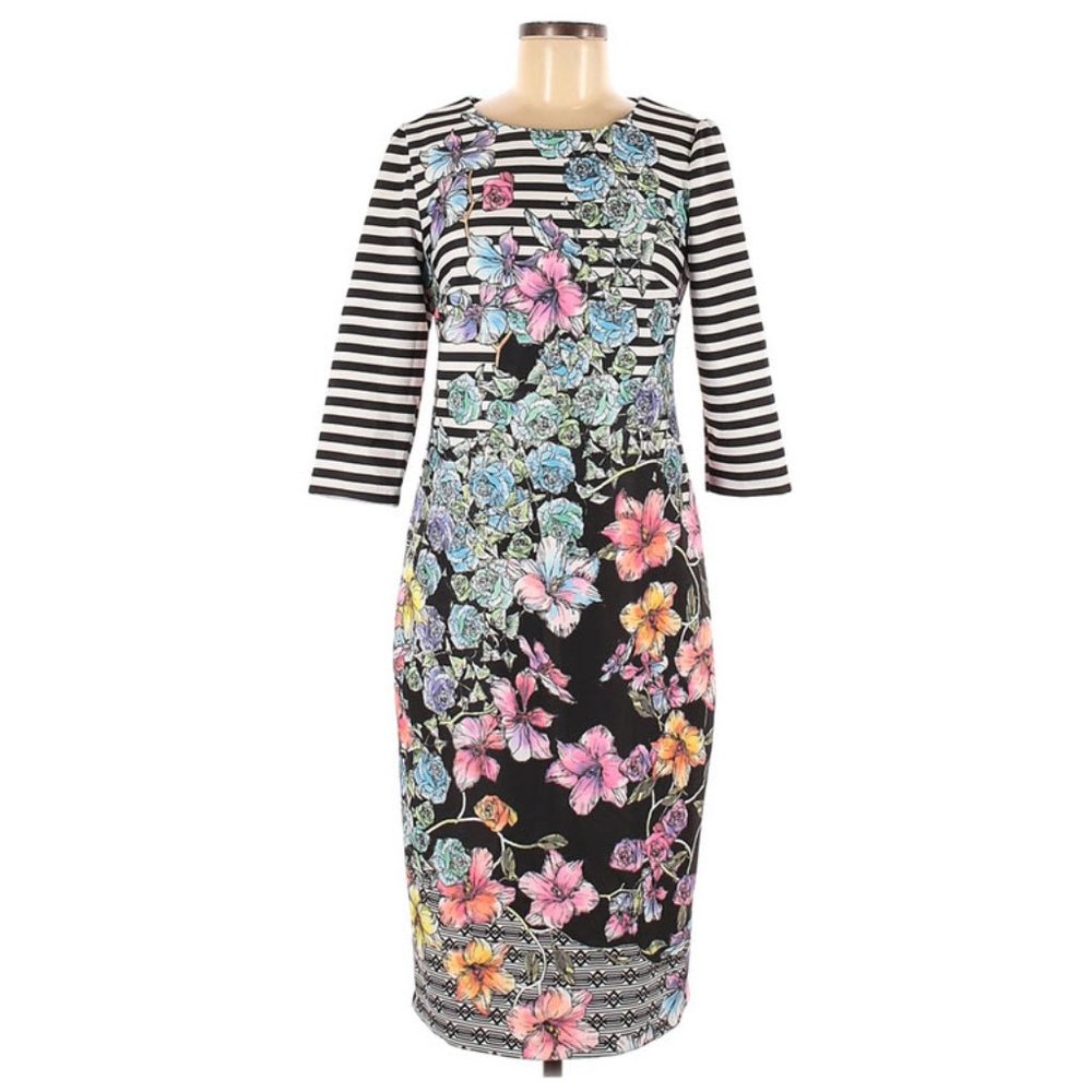 ECI striped & floral dress Size 6